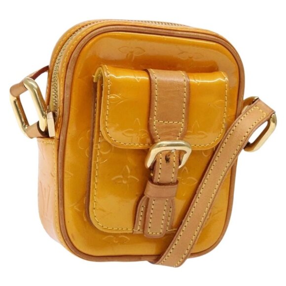 LOUIS VUITTON Monogram Vernis Christie PM Shoulder Bag Jaune M91110 Auth ep10365 - Picture 1 of 16
